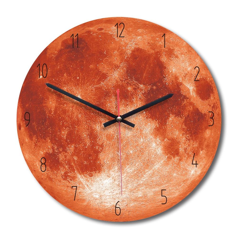 Creative Painting Wall Clock 11 Inch Moon Wall Clock Living Room Acrylic Wall Decoration Mute Clocks Unique Gift