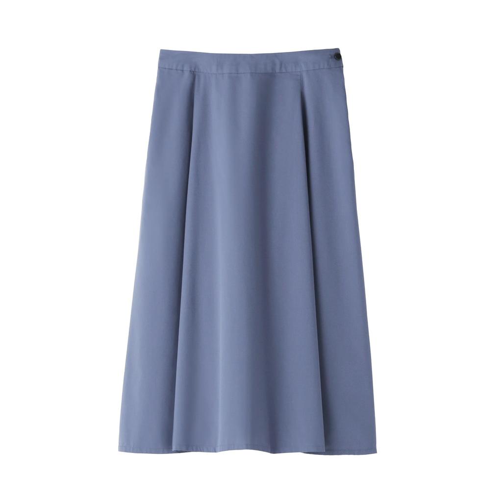 MUJI Women's Quick-Drying Broad Flare Skirt, BE1VAA5S, Smoky Blue, Size S