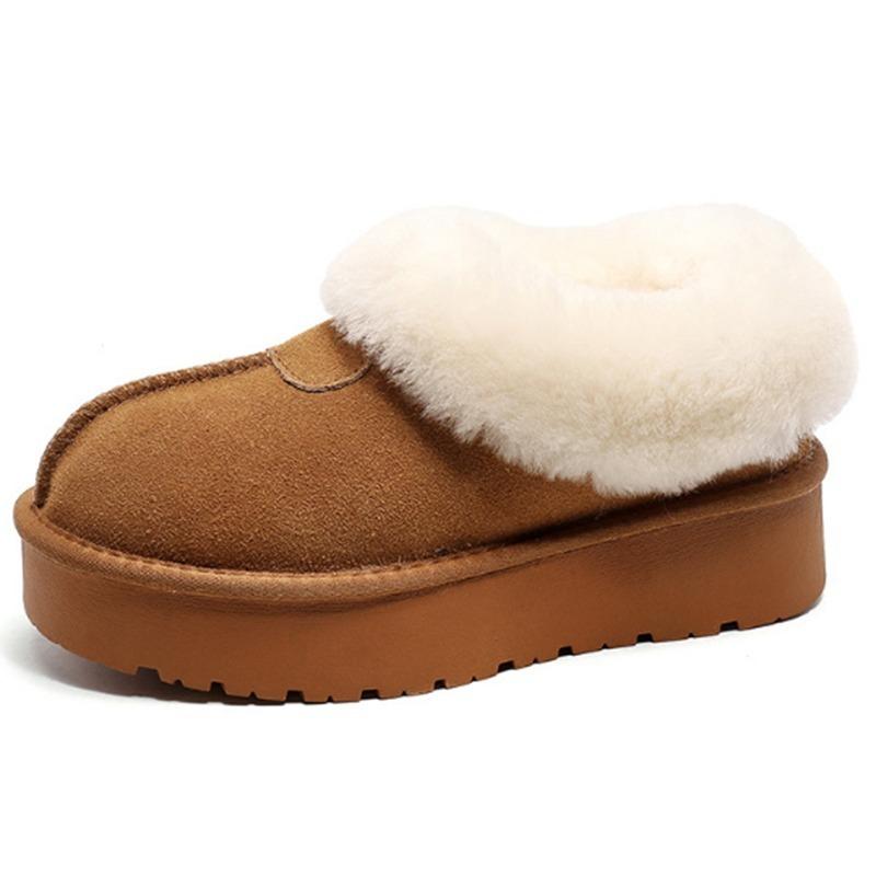 New velvet Zhou Dongyu Song Yanfei thick bottom heightening short tube fur integrated snow boots women's winter