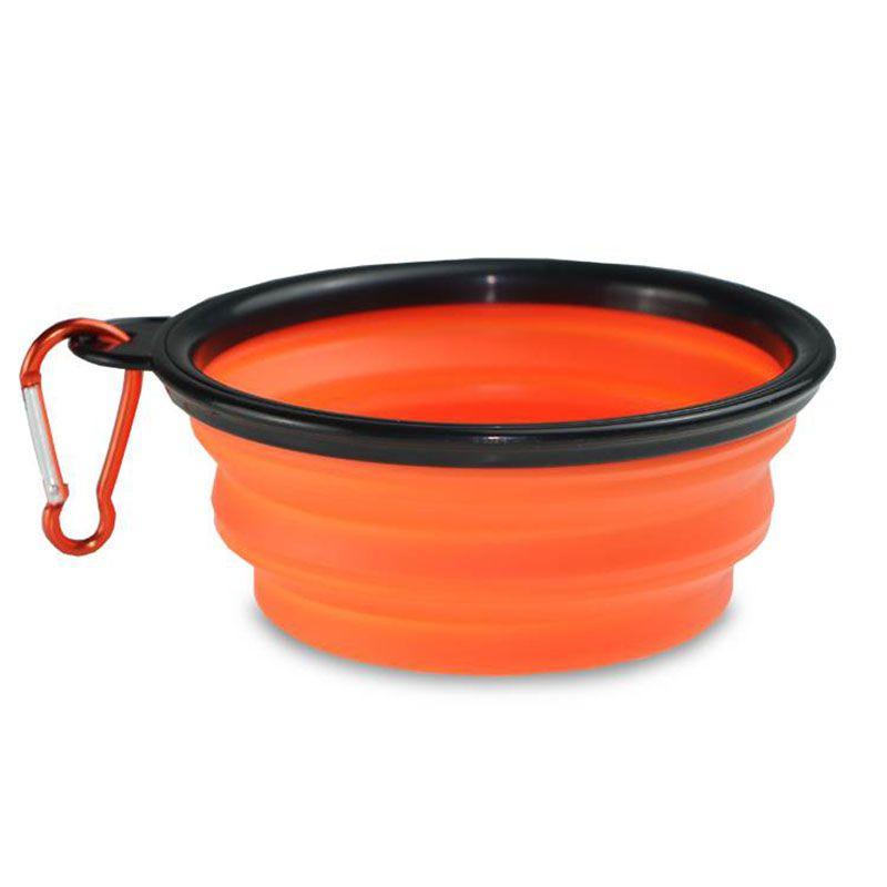 

Durable 350ml Travel Pet Bowl For Food And Water In Versatile Silicone Material оранжевый