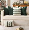 Dunkelgrüne Chenille-Kissenhülle 45 x 45 cm Moderne Zierkissenhülle Sofa Schlafzimmer Dekorative Kissenhülle Bauernhaus Kreuzkissen
