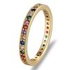 Nidin Top Quality Colorful Rainbow CZ Ring For Women Girls Fashion Engagement Wedding Band Charm Party Jewelry 10 Styles Choice