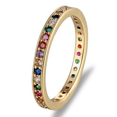 

Nidin Top Quality Colorful Rainbow CZ Ring For Women Girls Fashion Engagement Wedding Band Charm Party Jewelry 10 Styles Choice 6