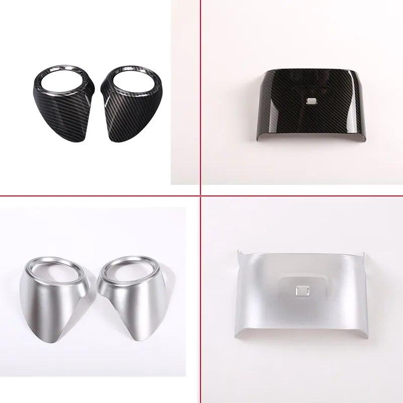 ABS Carbon Fiber For Alfa Romeo Giulia 2017- Car Rear Row Air Conditioning Vent Outlet Cover Trim Auto Interior Accessories