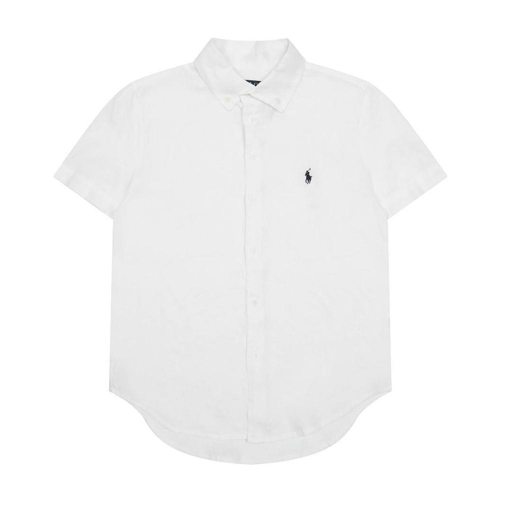 2025 Sommer Ralph RL Little Pony Besticktes Reines Leinen Göttinnen-Kurzarmhemd