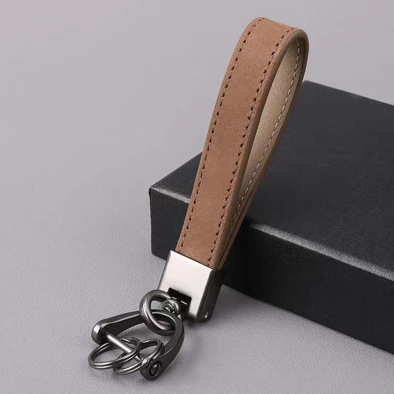 Frosting Leather Keychain Wrist Straps Hand Lanyard Simple Lovers Keychain Car Key Chain Keyring Belt Hanging Rope Pendant