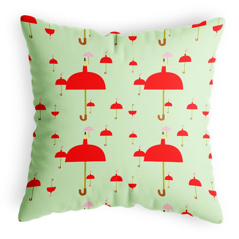 Small Fresh Pillowcase Multi-color Cartoon Cute Children's Chair Cushion Cover Square Dopamine Velvet Pillowcase