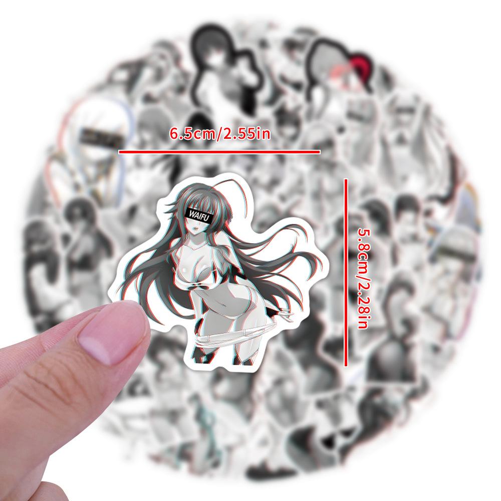 55 Sexy WAIFU Girls Doodle Stickers Decorative Scooter Water Cup Helmet Waterproof Stickers