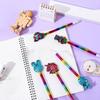 15Pcs Sequined Animals Theme Neutral Pens, Random Mixed, Black Ink Pens, Cartoon Unicorn Series Office Stationery Gift, Smooth Writing, Suitable f