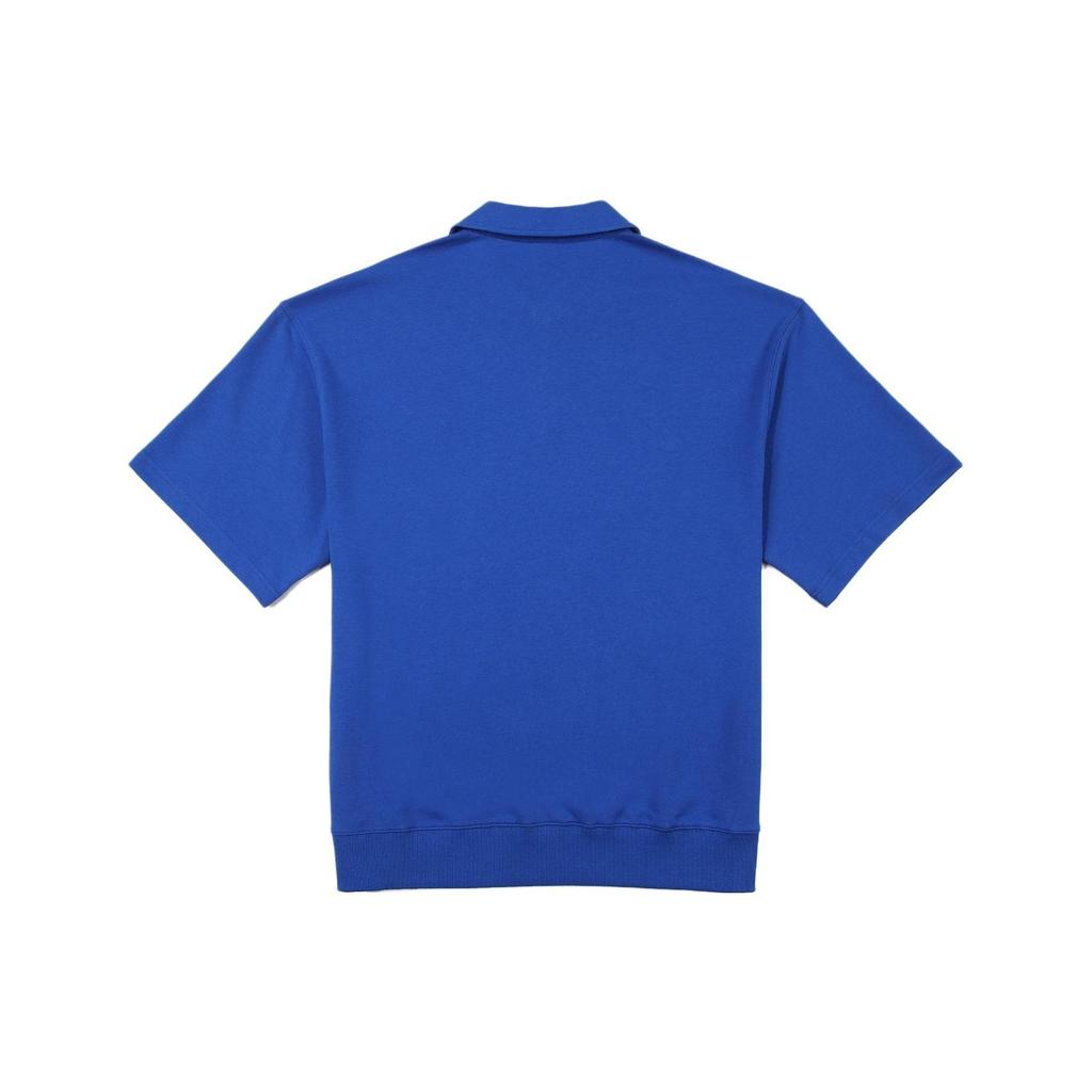 FILA Solid Color Casual Zip Polo Shirt Men tops Blue FS2POF2134X_CBT