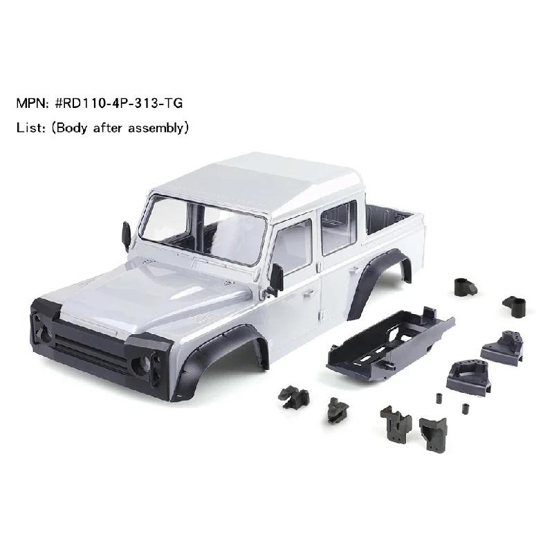 Metal Simulation 313/324mm 4 Doors Pickup Truck Shell for 1/10 RC Crawler Car Traxxas TRX4 Defender SCX10II RC4WD RD110 Parts