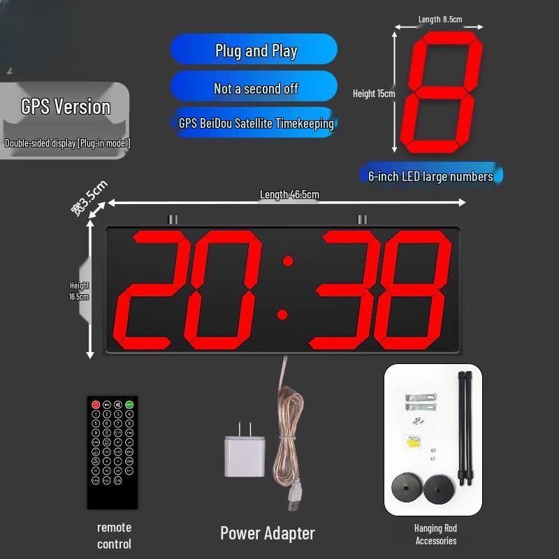 Double-Sided Digital Perpetual Calendar Wall Clock