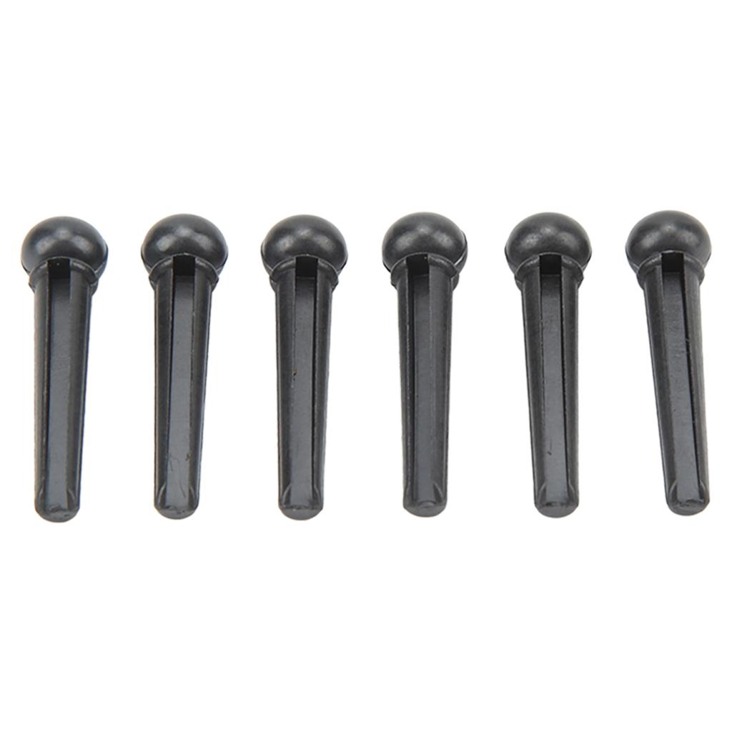 6Pcs Black Guitar Bridge Pin Kit Decorative Robust Clarity Increasing Guitar Bridge Pin Replacement Blue Head Type