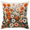 Blumen-Präge-Kissenbezüge: Lebendiges Orange und Weiß Blumenarrangement Sofakissenbezug Wohnzimmer Dekoration 2D Flachdruck