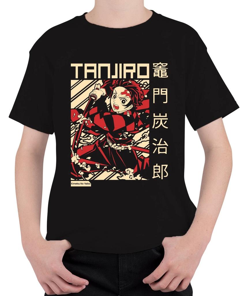 Tanjiro Kimetsu No Yaiba Demon Hunter Sword Fire Gift Unisex Kids T-Shi-