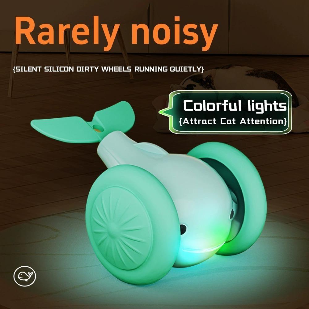 New Interactive Cat Toy Electric Whale Car Automatic Teaser Pet Toys with Intelligent Obstacle Avoidance Pet Toys for Kittens