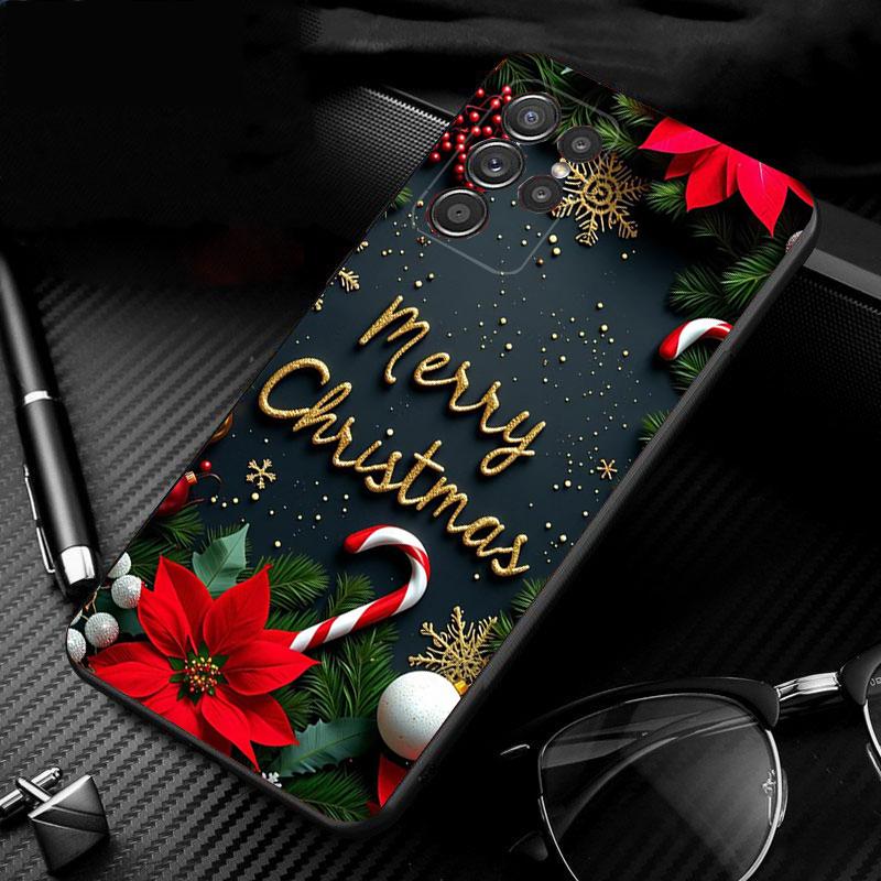 Phone Case For Samsung Galaxy S26 S25 S24 S23 S22 Ultra S23 S22 S25 Plus S24 FE S26Edge Santa Christmas Tree S23Plus