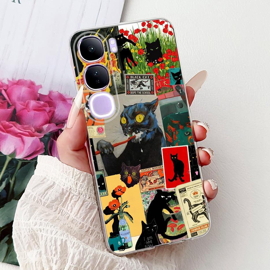 For Vivo Y200 5G Case Vivo V40 Lite Beautiful Butterfly Painted Cover Soft Slim Phone Case For Vivo Y300 Y 200 V40Lite 5G Bumper
