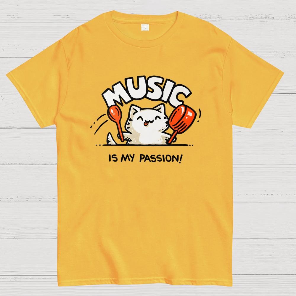 Music Is My Passion Cotton Summer Casual Cool Loose T-Shirt