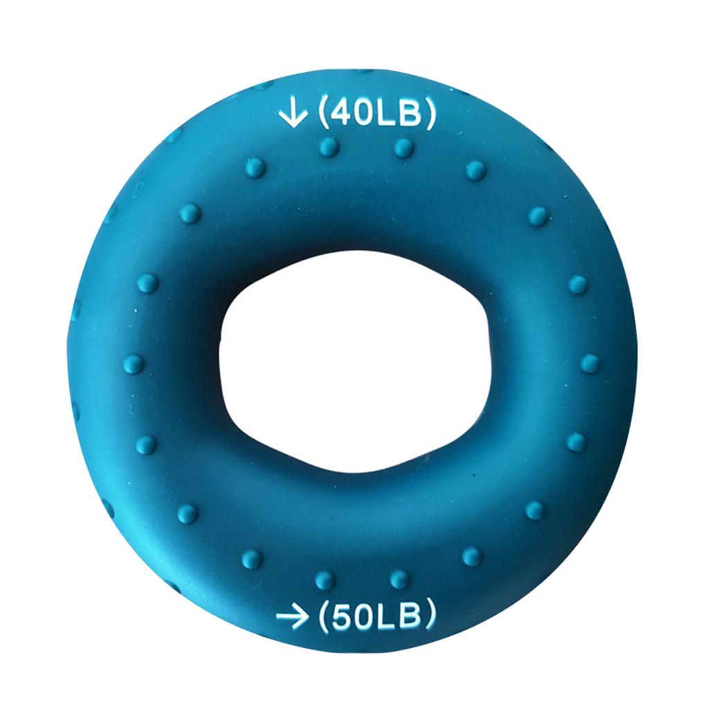 Hand Grip Strengthener Ring Silicone Comfortable Durable Forearm Finger Strength Training Ring Dark Blue 40 50lb