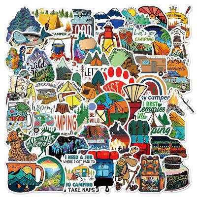 50 STÜCKE Wald Outdoor Wandern Camping Aufkleber Cartoon Abziehbild Skateboard Handy Laptop Auto Gepäck Fahrrad Cool Wasserdicht Aufkleber