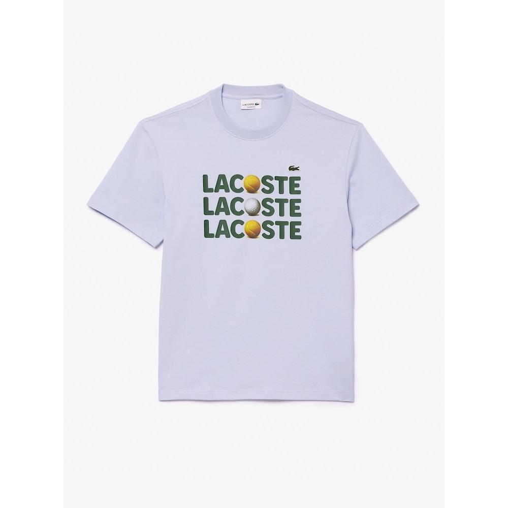 LacosTe Mens Heavy Jersey LeTTering Ball Graphic T shirT Th7370 54g J2g q2nTh7370 54gJ2g