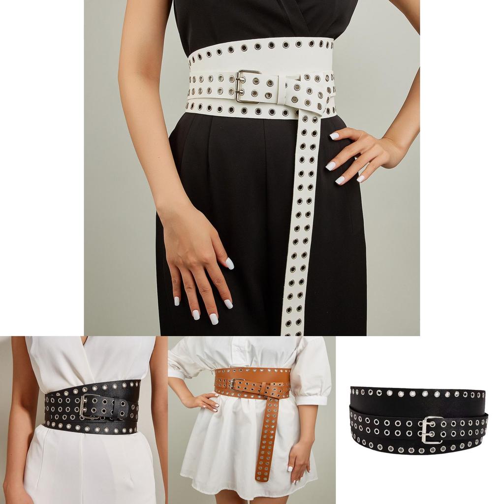 Vintage British Style Wide Waist Belt For Dresses With Pu Faux Leather And Lucky Pattern Decor For Women Summer 2023