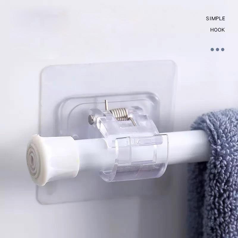 4pcs Nail-Free Adjustable Curtain Rod Holder Clamp Curtain Rod Brackets