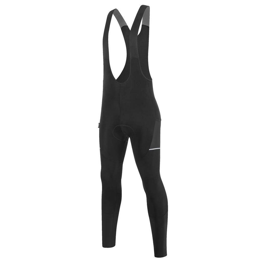 Santic Cycling Bib Bib Cold Road Cycling Size Men's Pants, Tights, Fleece-Lined, Autumn/Winter Weather, Cycling, Bike, Wear, 6-16°C (Black, M)