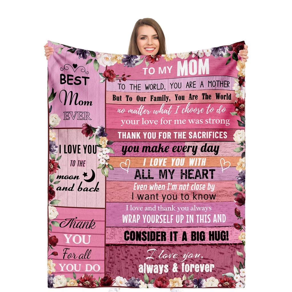 Flannel Digital Print Pattern Blanket Letter Envelope To Mother Gift Blanket