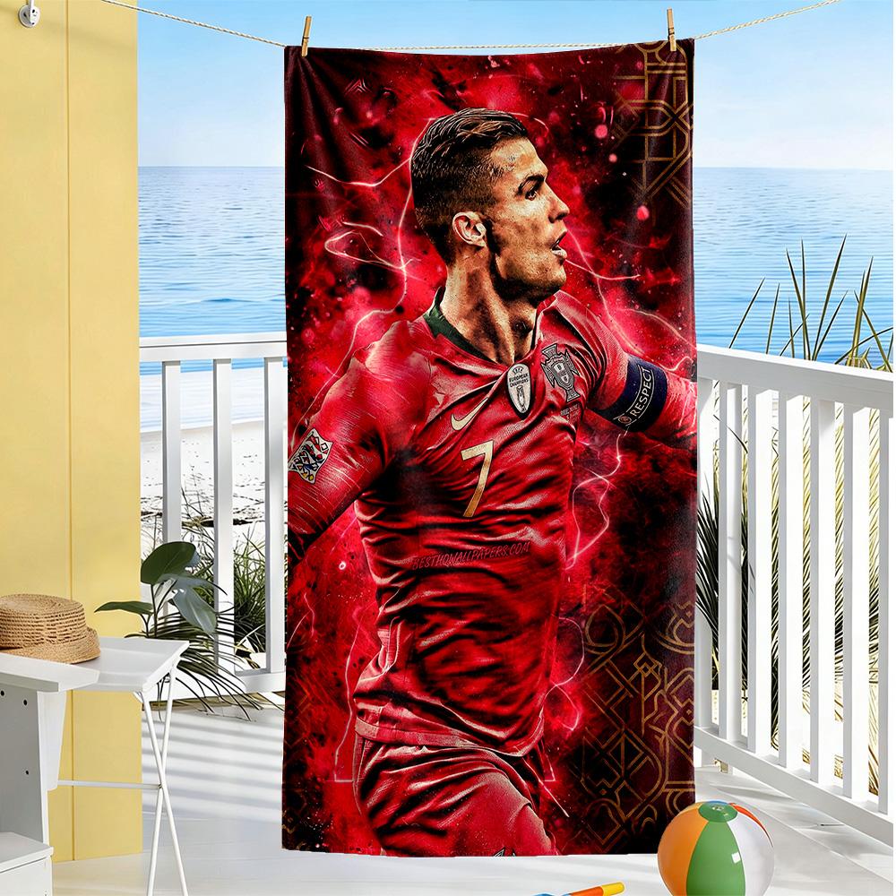 Cristiano Ronaldo Beach Towel Super Soft & Absorbent Comfortable Lightweight Suitable for Swimming, Gym, Camping, Yoga Vacation