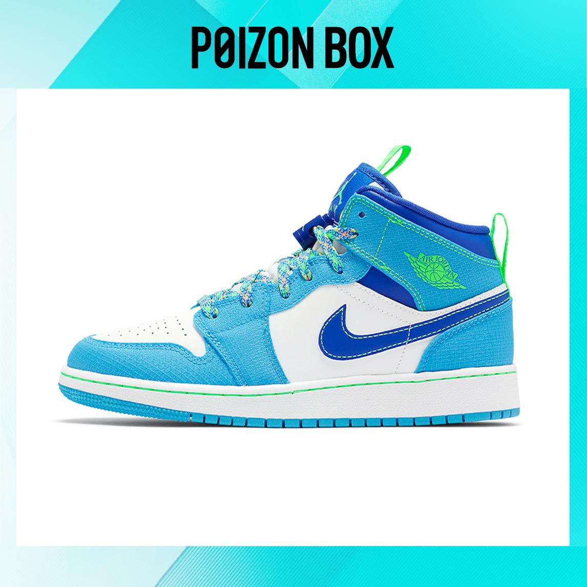 

Air Jordan 1 Mid SE GS Sprite Blue/Green