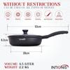 Poêle à frire - intignis - 28 cm - couvercle en verre anti-rayures - revêtement en pierre - compatible induction