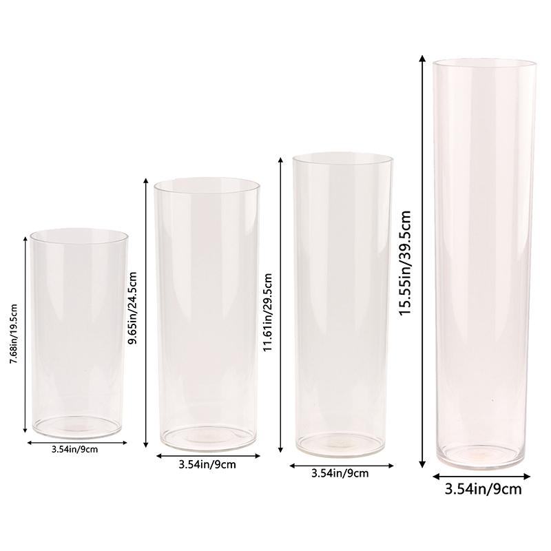 Hydroponic Plants Acrylic Cylinder Vase Transparent Fresh Flowers Decorative Bottles For Wedding Dining Table Centerpieces