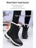 2025 Women's Cotton Snow Boots: High-Top, Lace-Up, Waterproof, Thick Sole, Perfect for Winter Hiking & Outdoor Sports.