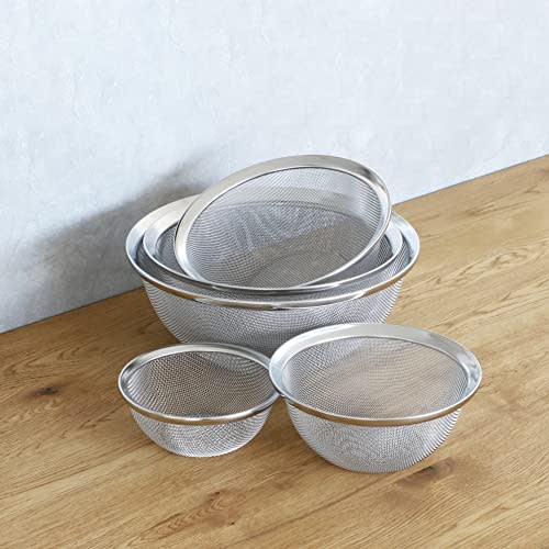 Pearl Metal Made in Japan Stainless Steel Bowl-Shaped Strainer, 24cm, Fave, H-4505
