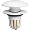 White Ceramic Sink Drain Stopper Push-Type With Anti-Rust Copper Core Hair Filter Leakproof Bathroom Basin Plug
