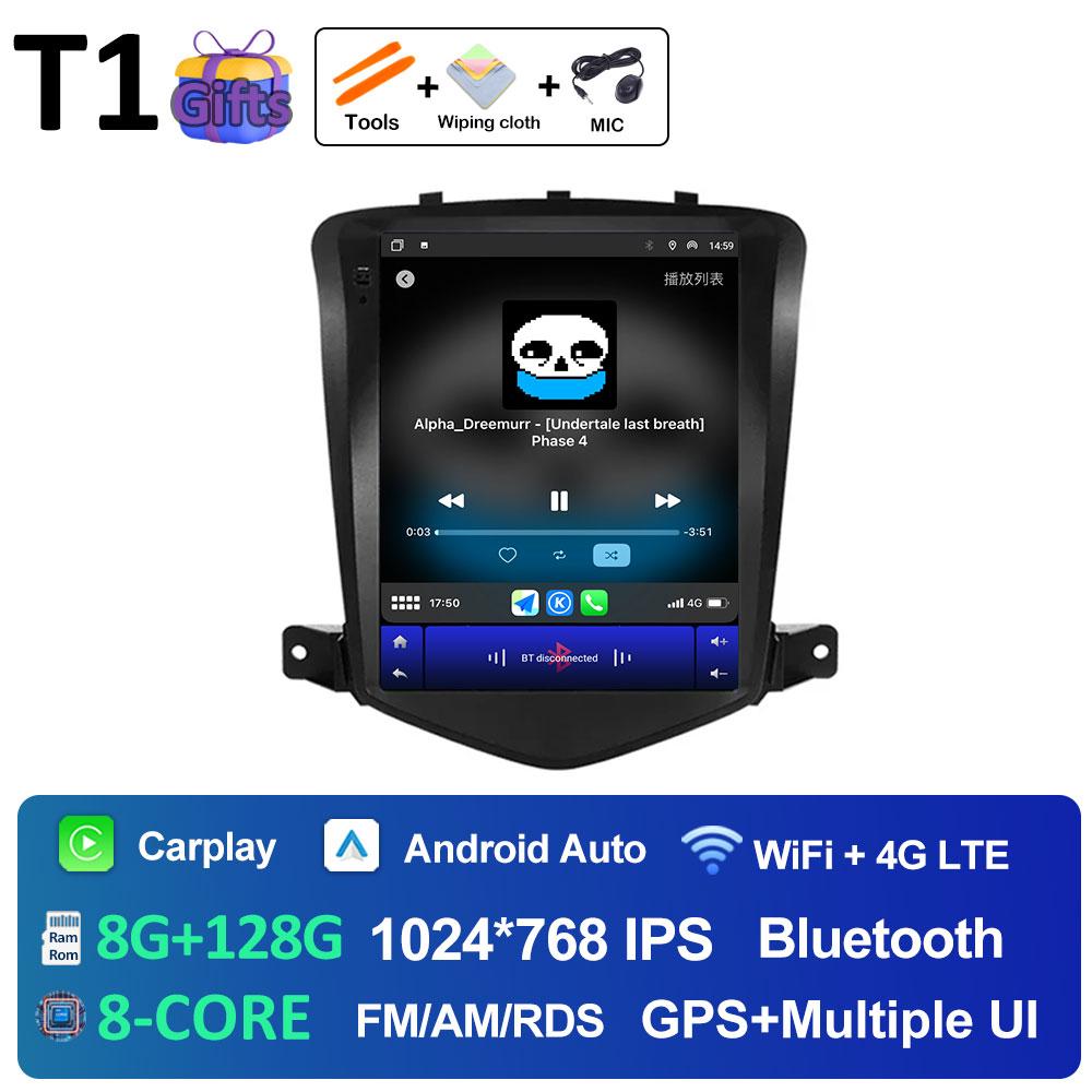 For Chevrolet Cruze 2008 2009 2010 2011 2012 2013 - 2019 Android 14 Wireless Carplay Navigation GPS Bluetooth WIFI Accessories