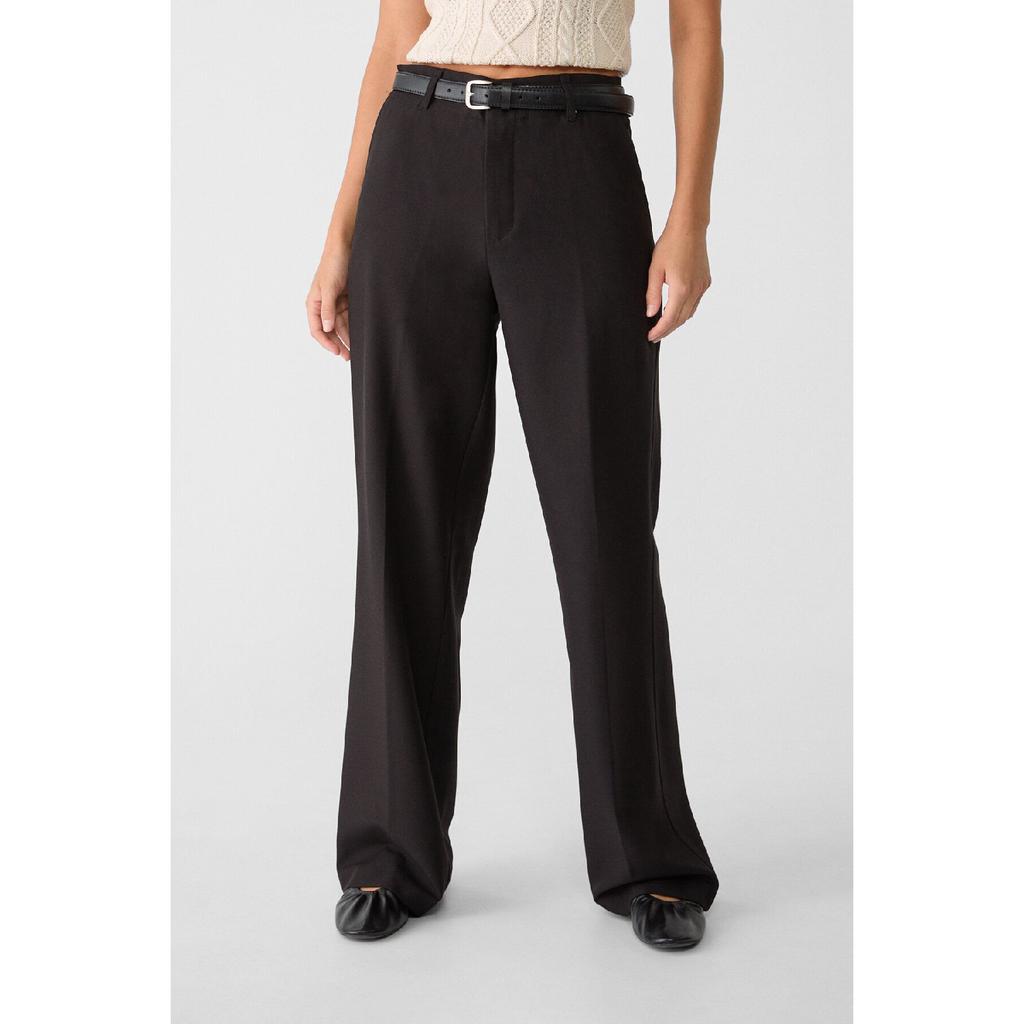 Straight Fit Fabric Pants