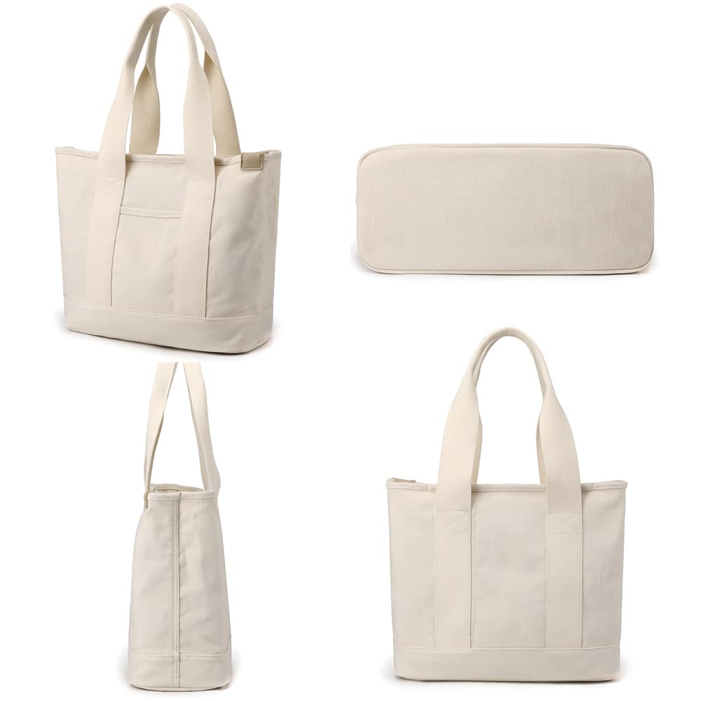 Tote Bag for Large Capacity A4 Size Wide for Travel and Commuting [zhongningyifeng] Women, Canvas, Divider, Handbag, Stylish, Cute, Lightweight,