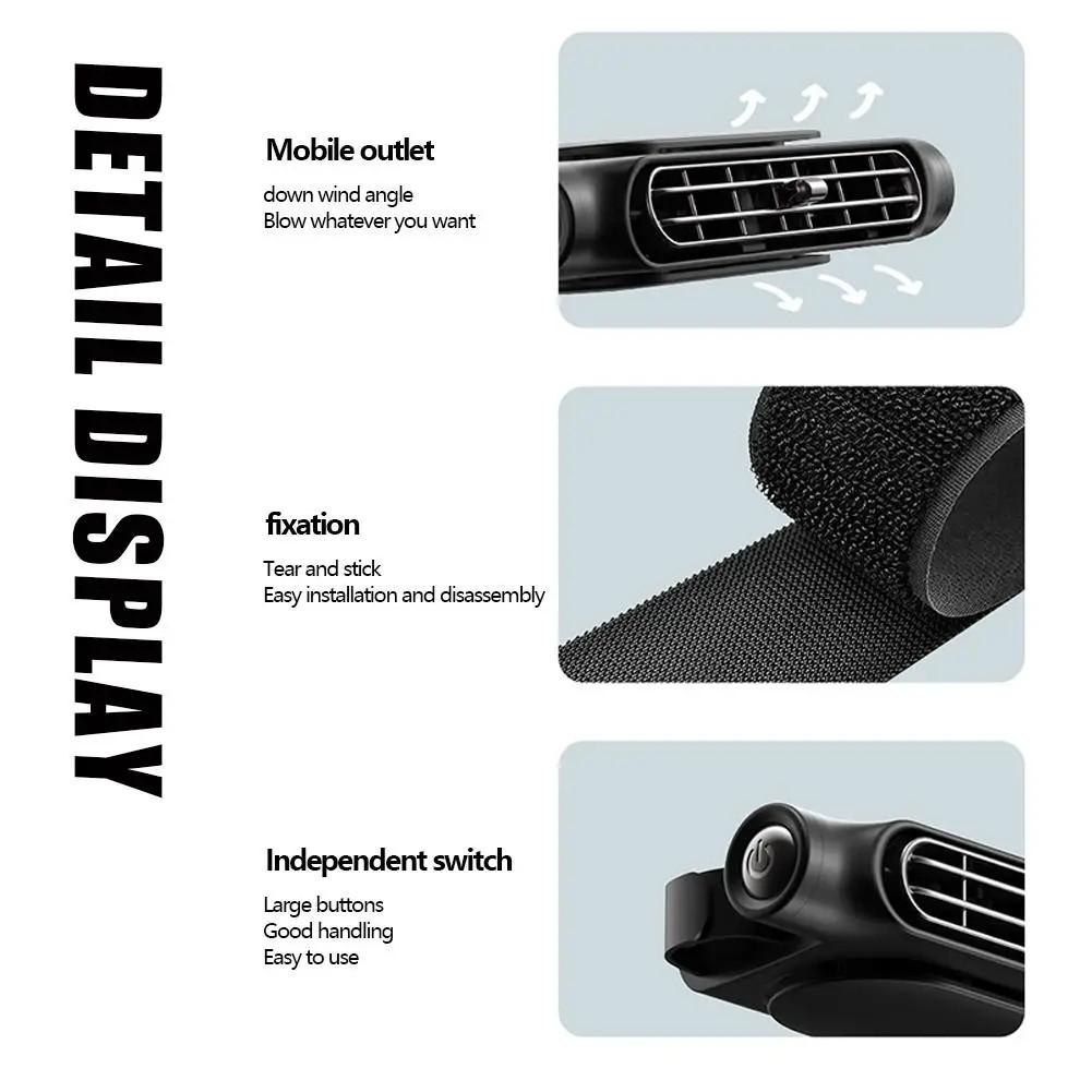 Car Seat Cooling Fan Car Rear Backrest Electric Fan 3 Speed Adjustable Headrest Cooling Air Fan Large 3000mAH Battery For Cars