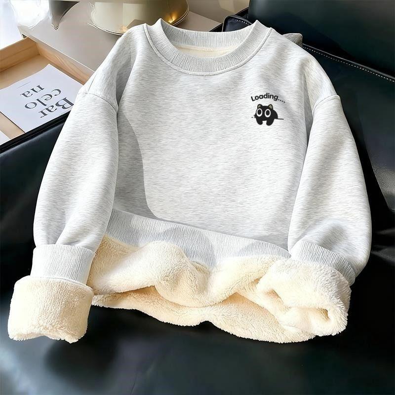Unisex Oversized Winter Fleece-Lined Hoodie Thick Warm Sweatshirt Men Women Daily Casual Wear