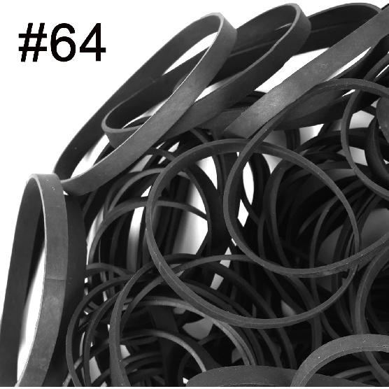 Rubber Bands Size #64 - 120 Pieces Elastic Black Bands for Office, Files, Litter Box