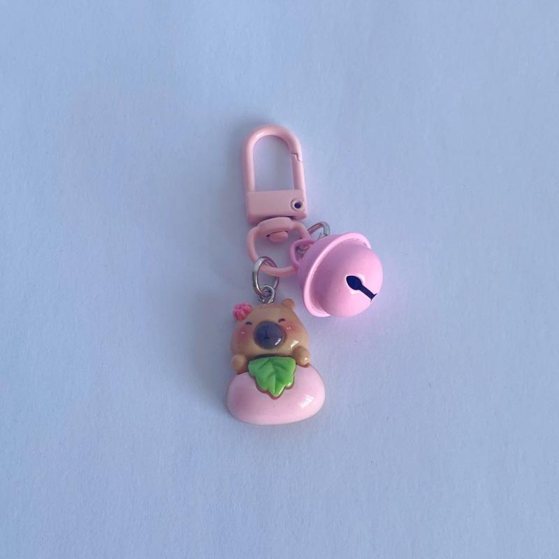 Capybara Keychain Cartoon Student Backpack Pendant - Sweet Style Resin Accessories