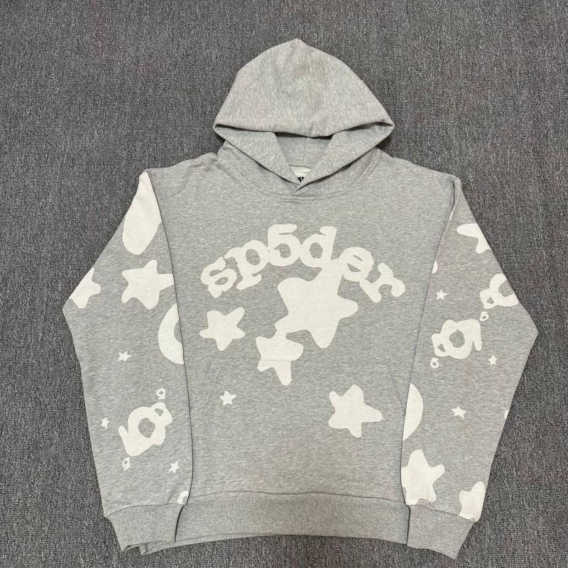 Sp5der 555555 Pěnový Potisk Tepláková Souprava Oversized Mikina Tepláky Streetwear Zimní Outfit