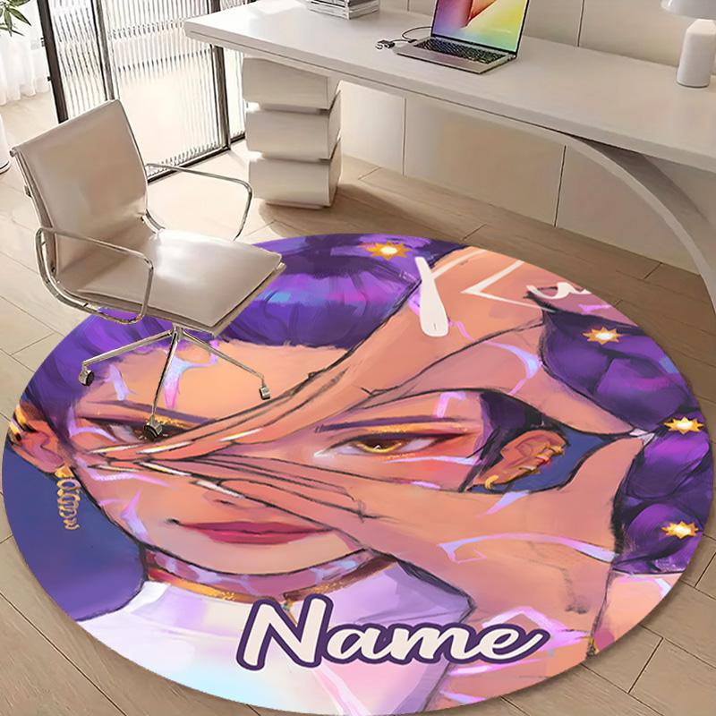Personalized K-KPop Demon Hunters Round Chair Office Rug - Perfect for Mat, Office Chair & More - Ideal Gift for Birthdays and Holidays