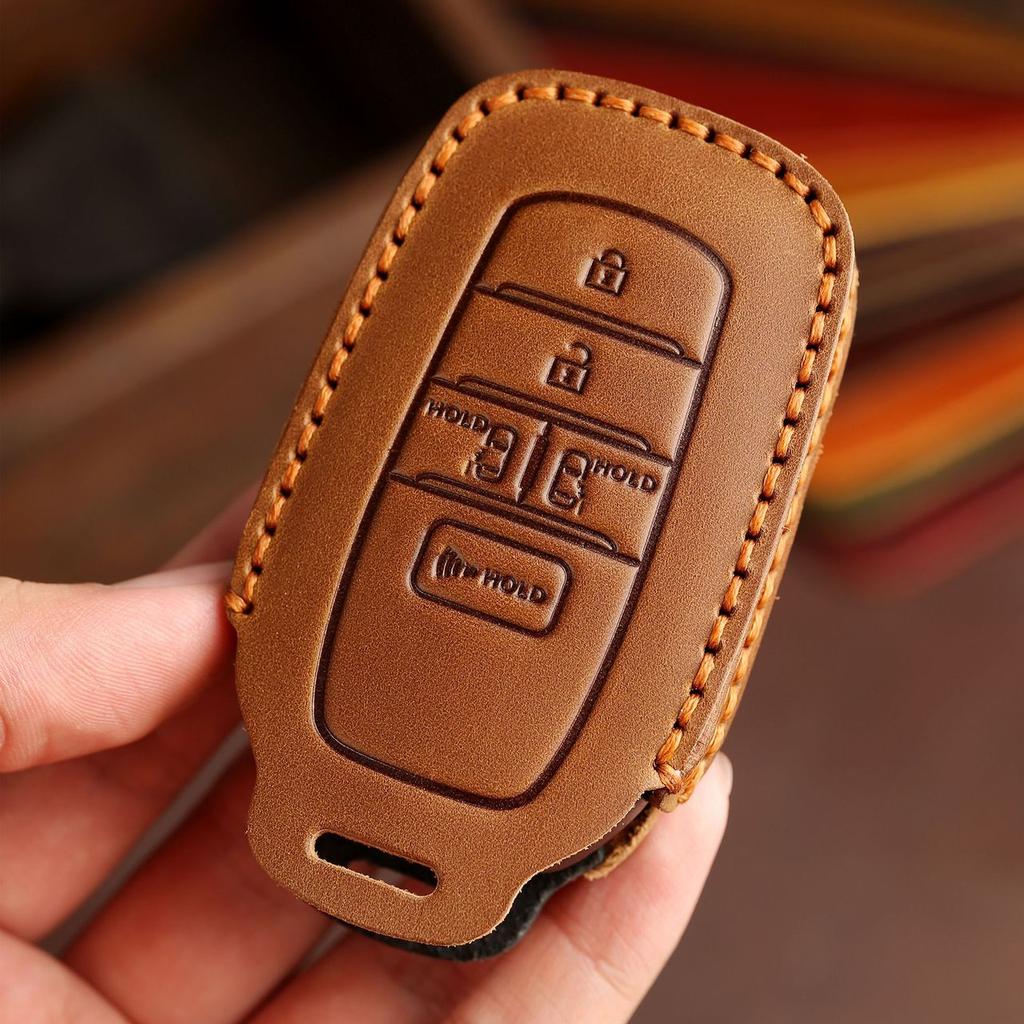 Leather Car Key Cover Case for TOYOTA Sienna RAV4 VENZA Mirai Hybrid Vehicles Alphard PREVIA Voxy Keyless Go Remote Keychain Set