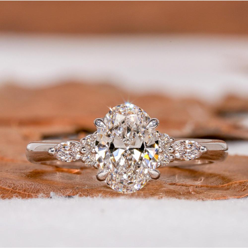 Elegant Moissanite Rings for Women Sparkling Diamond Wedding Engagement Ring Fashion Jewelry Gift no. 6