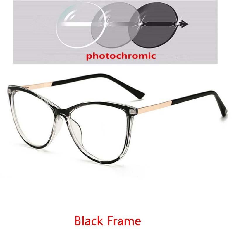 Blu-ray Blocking Cat Eye Nearsighted Eyeglasses Fashion PC Oval Prescription Spectacle 0 to -6.0 for Women Men