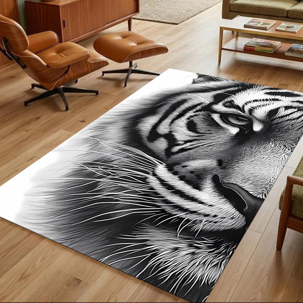 Wild Tiger In Jungle Non-Slip Home Carpet Design for Office Decor Living Room Bedroom Gift
